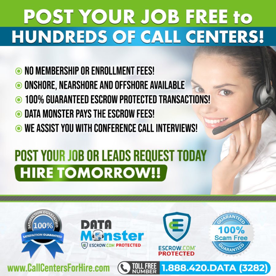 Post a job to call centers for hire